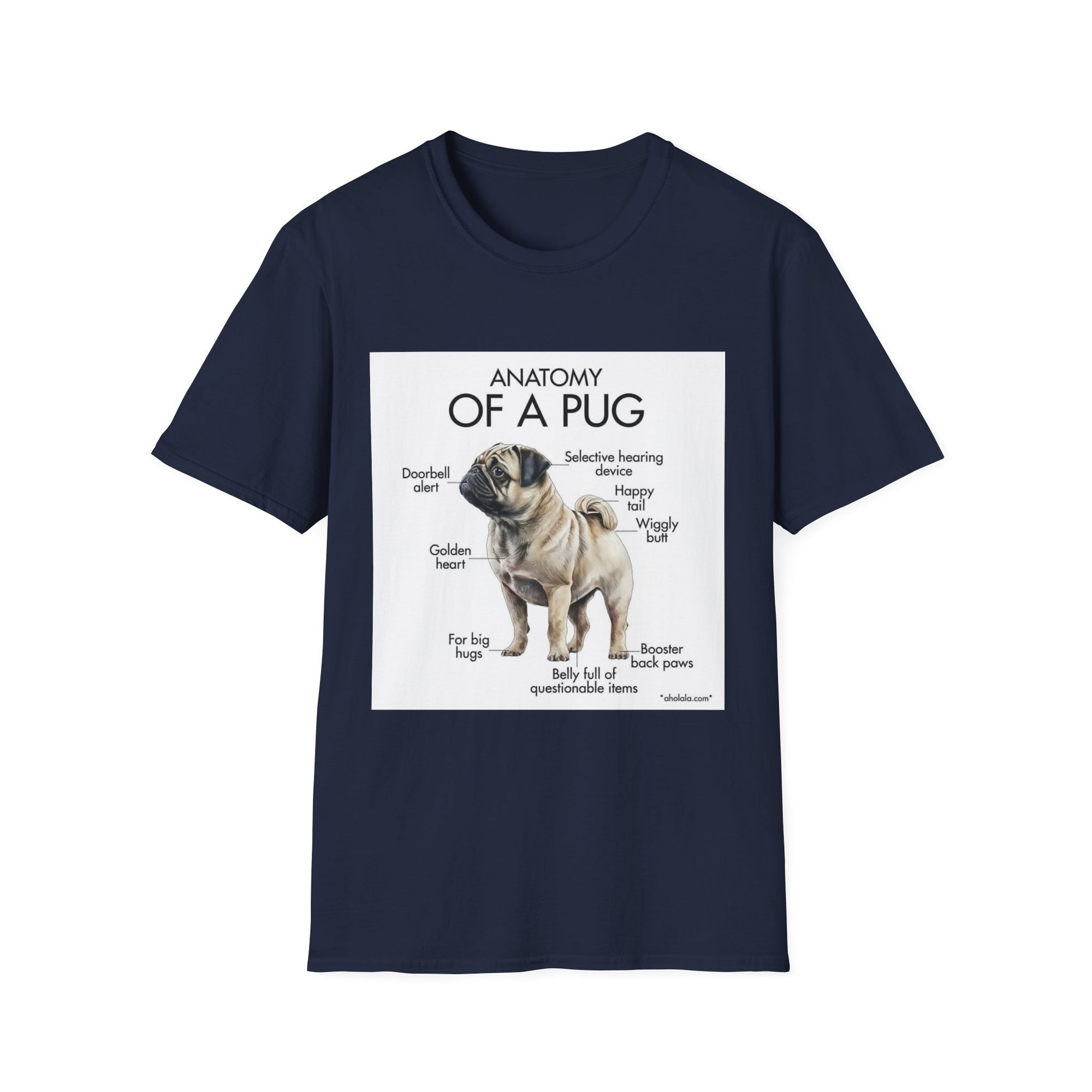 Anatomy of a Pug T-Shirt — Cute Pug Diagram Tee for Dog Lovers