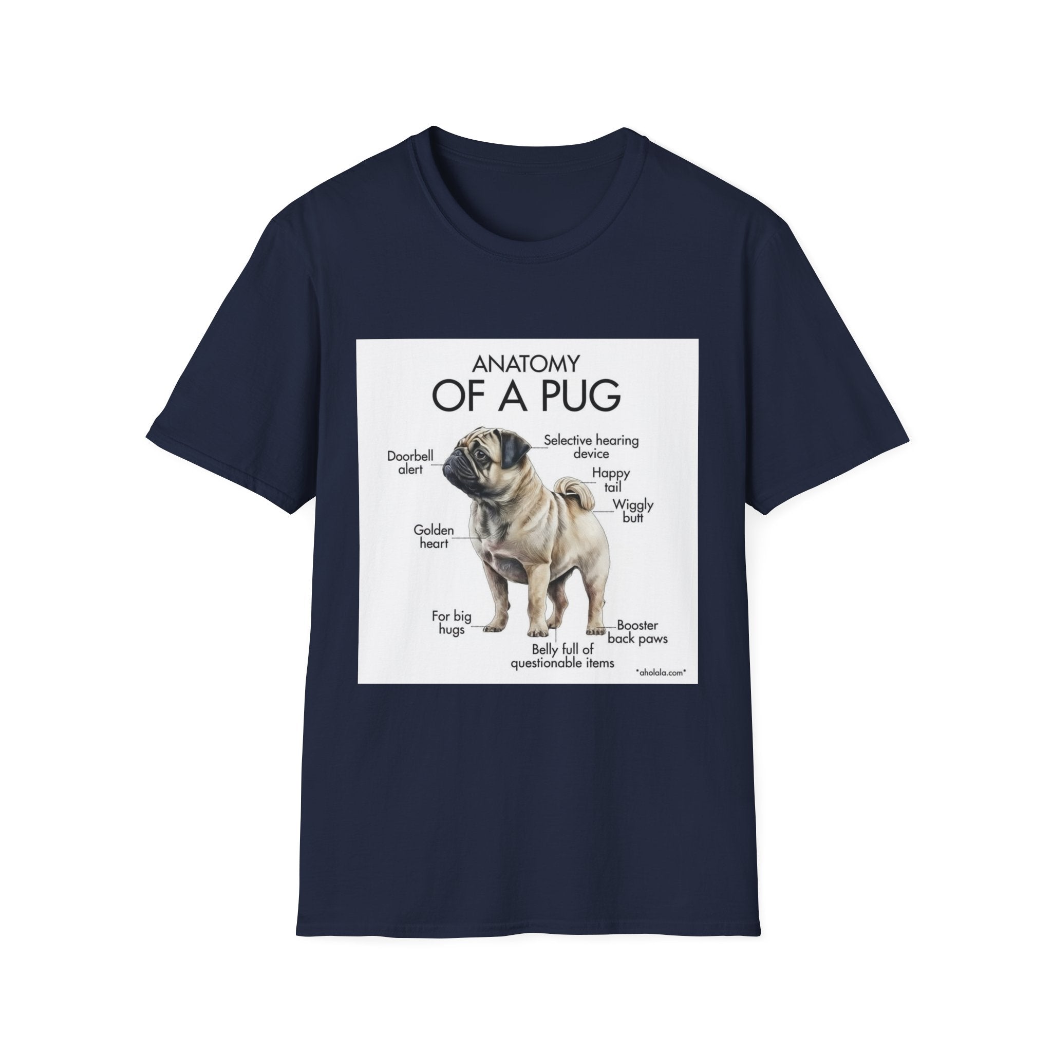 Anatomy of a Pug T-Shirt — Cute Pug Diagram Tee for Dog Lovers