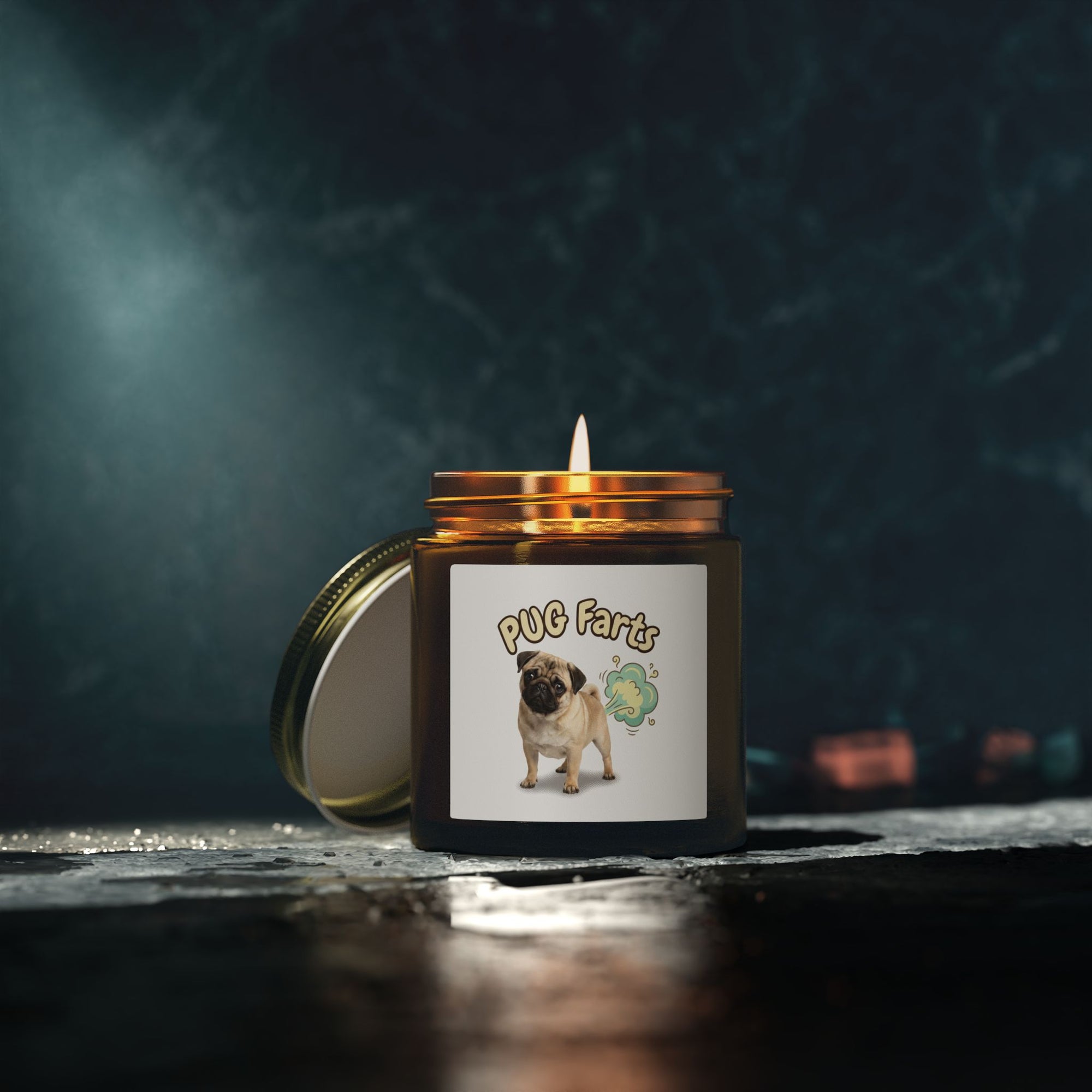 Pug Farts Scented Candle — Coconut Apricot Wax (4oz, 9oz)