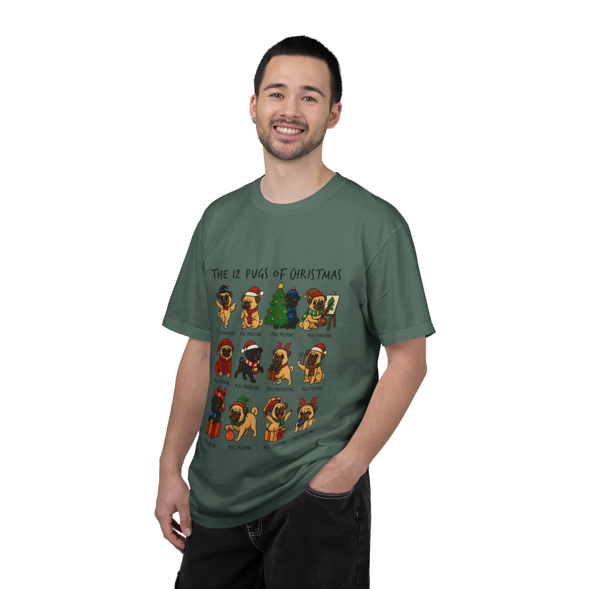 12 Pugs of Christmas T-Shirt
