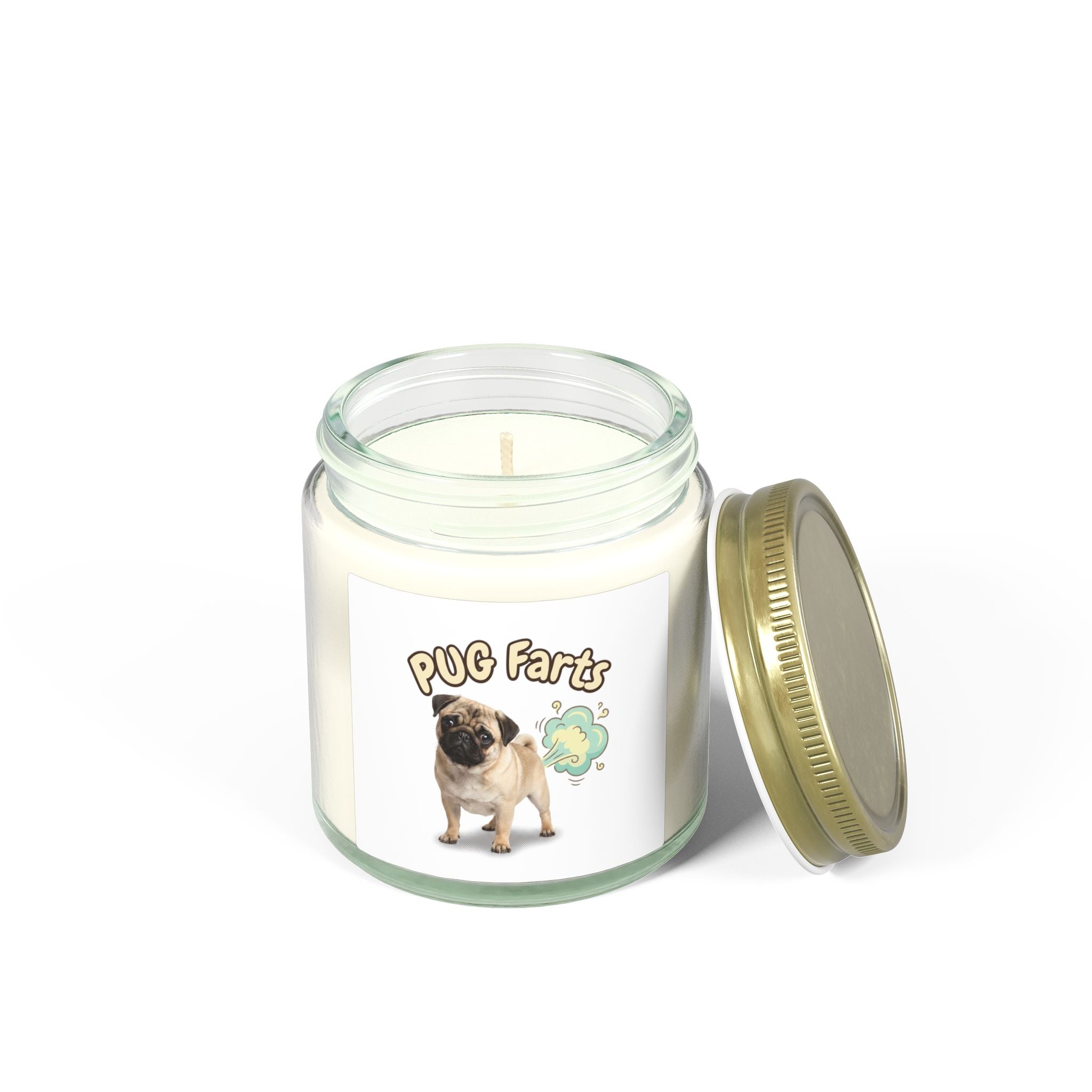Pug Farts Scented Candle — Coconut Apricot Wax (4oz, 9oz)