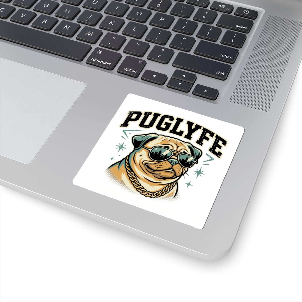 PugLyfe Sticker – Cool Pug with Sunglasses & Gold Chain Kiss-Cut Sticker