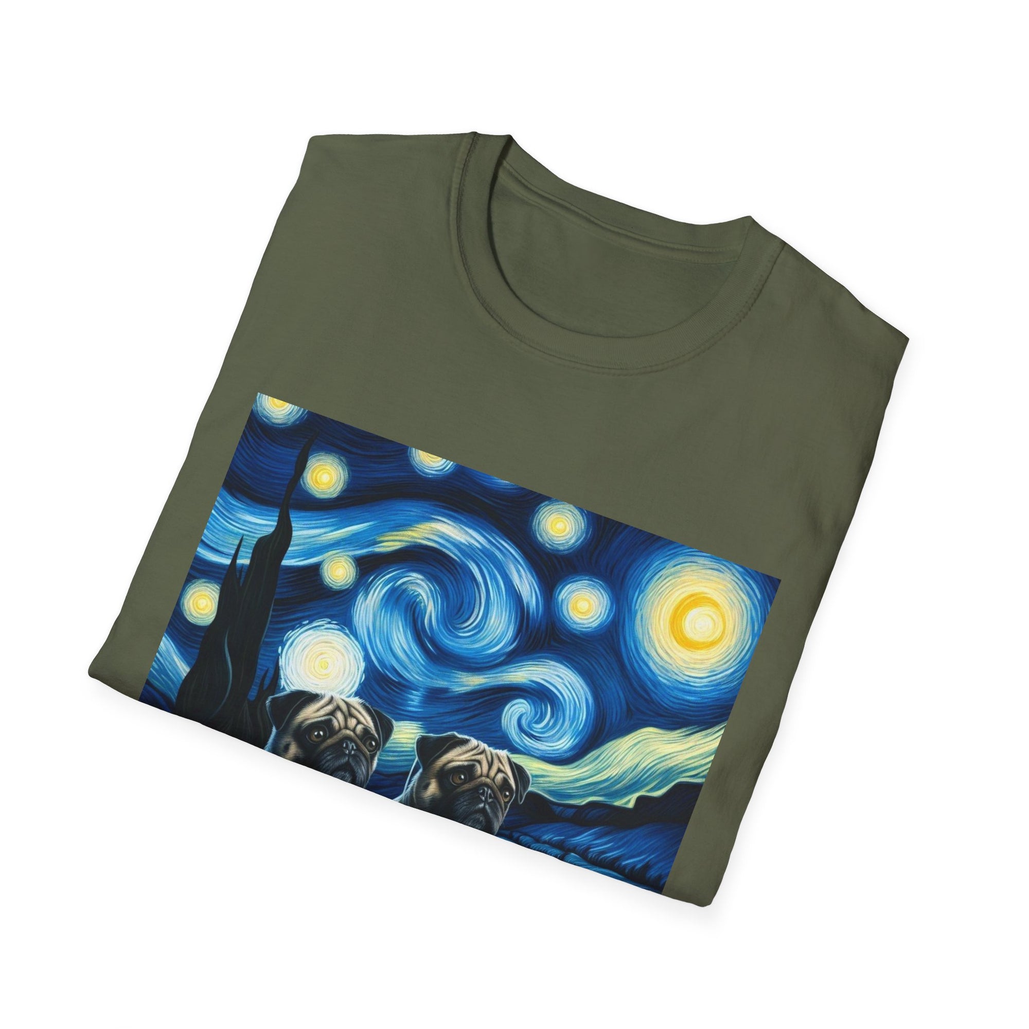 Starry Night Pugs T-Shirt