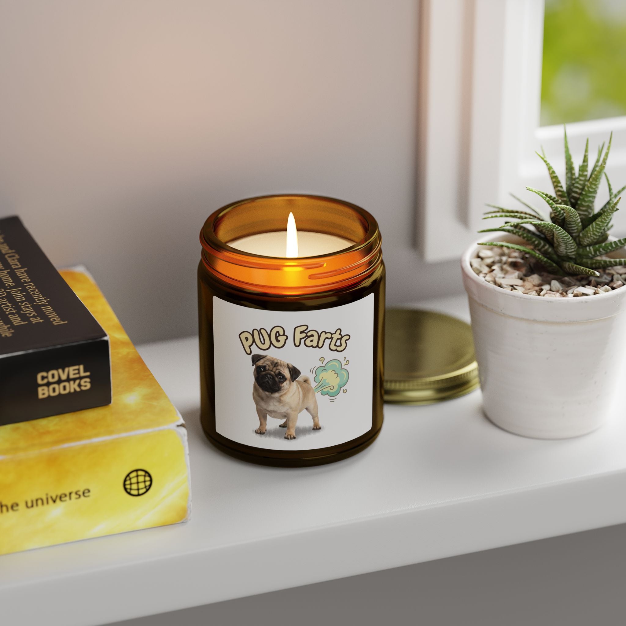 Pug Farts Scented Candle — Coconut Apricot Wax (4oz, 9oz)