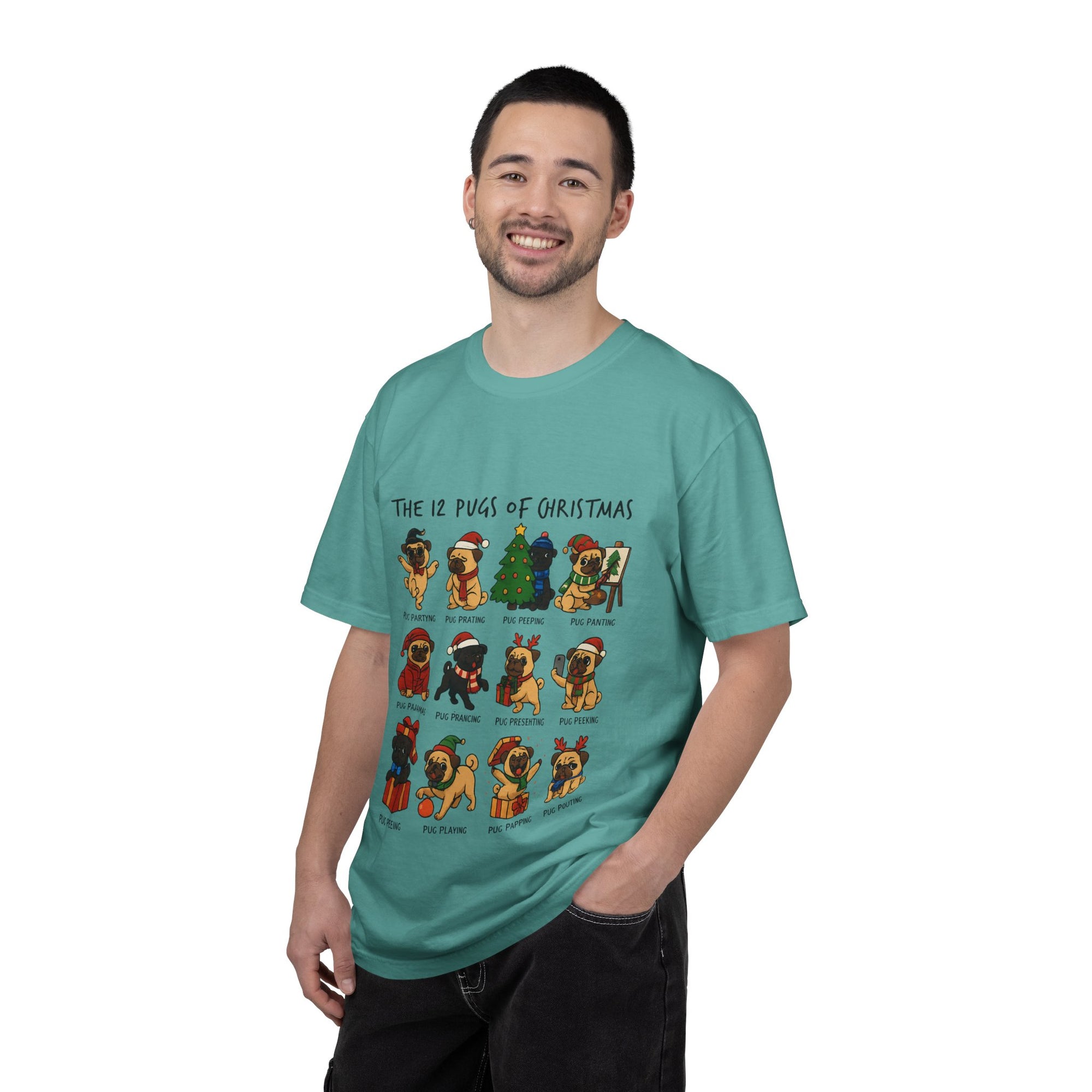 12 Pugs of Christmas T-Shirt