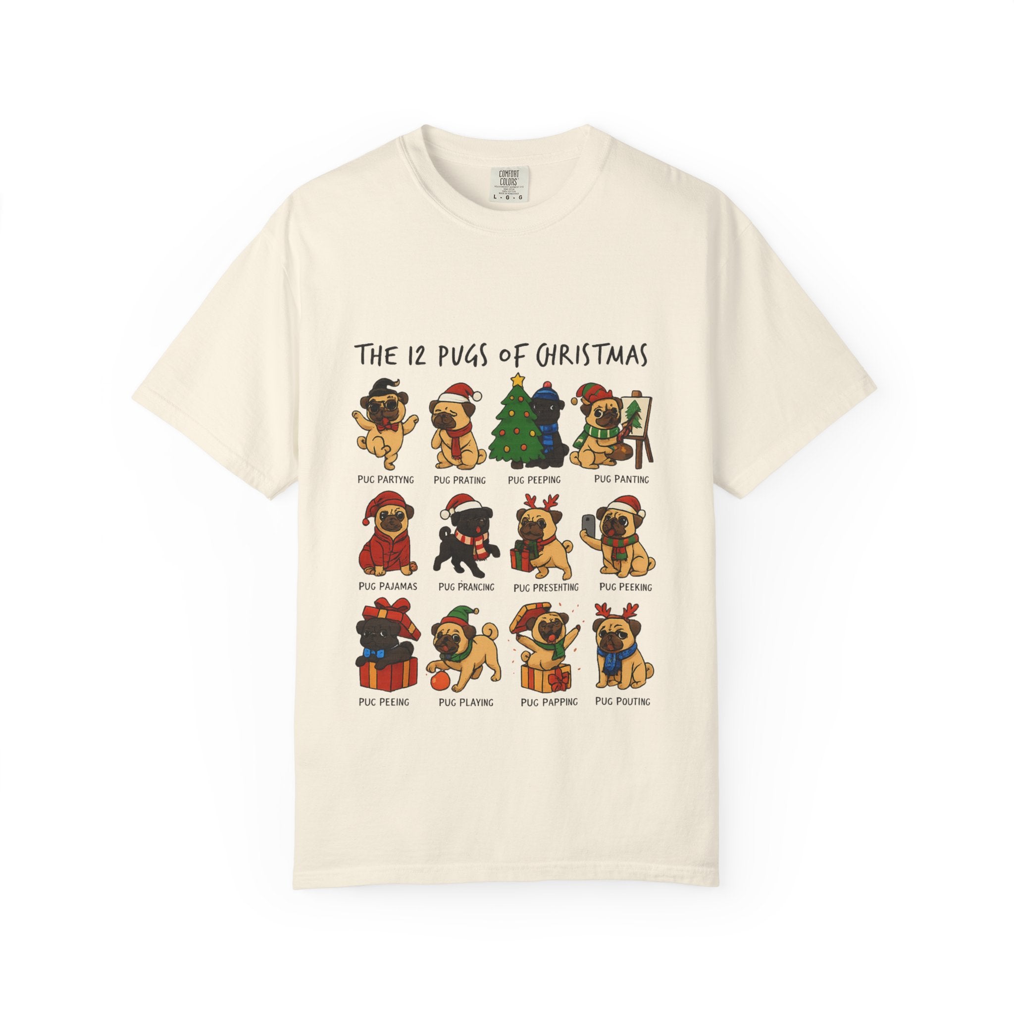 12 Pugs of Christmas T-Shirt