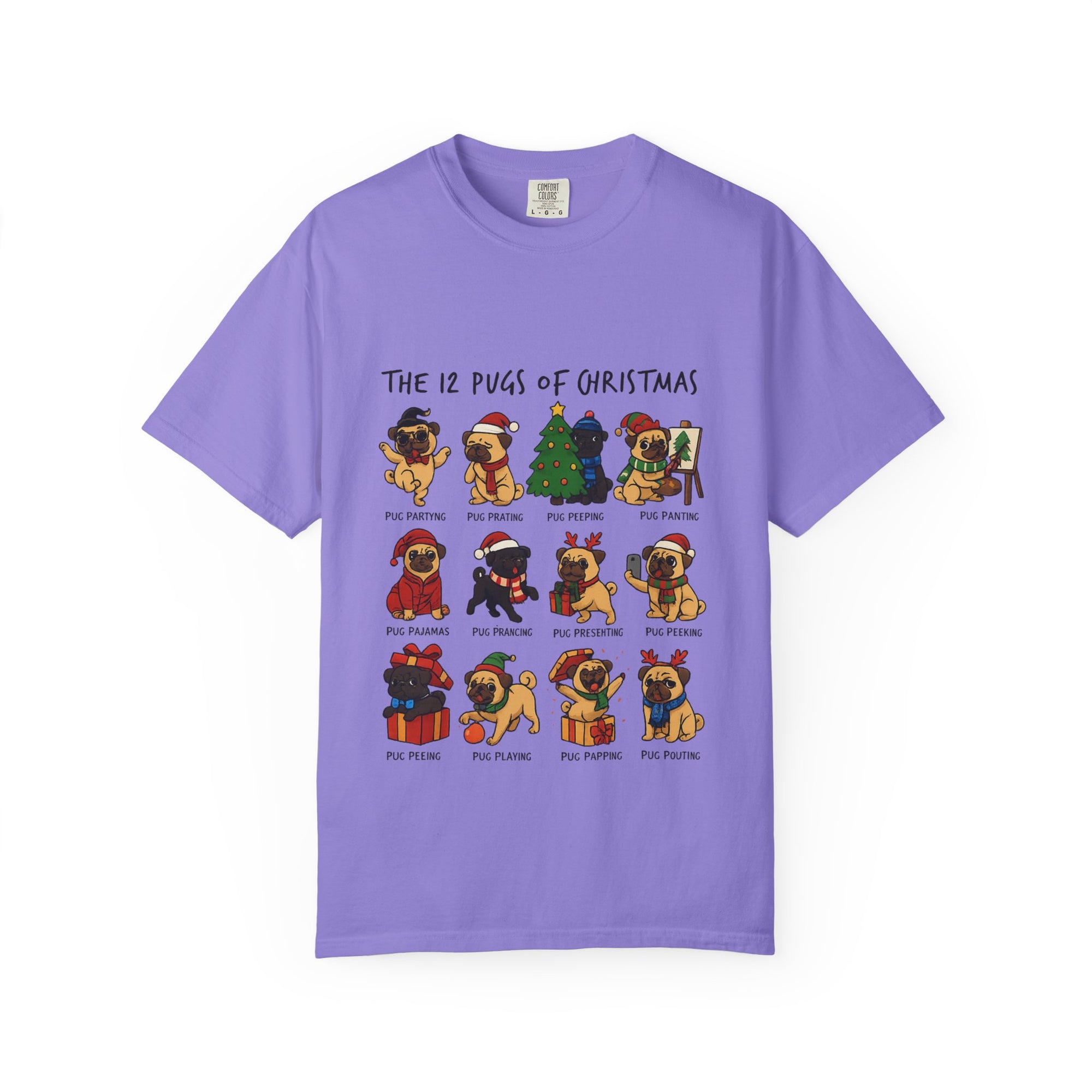 12 Pugs of Christmas T-Shirt