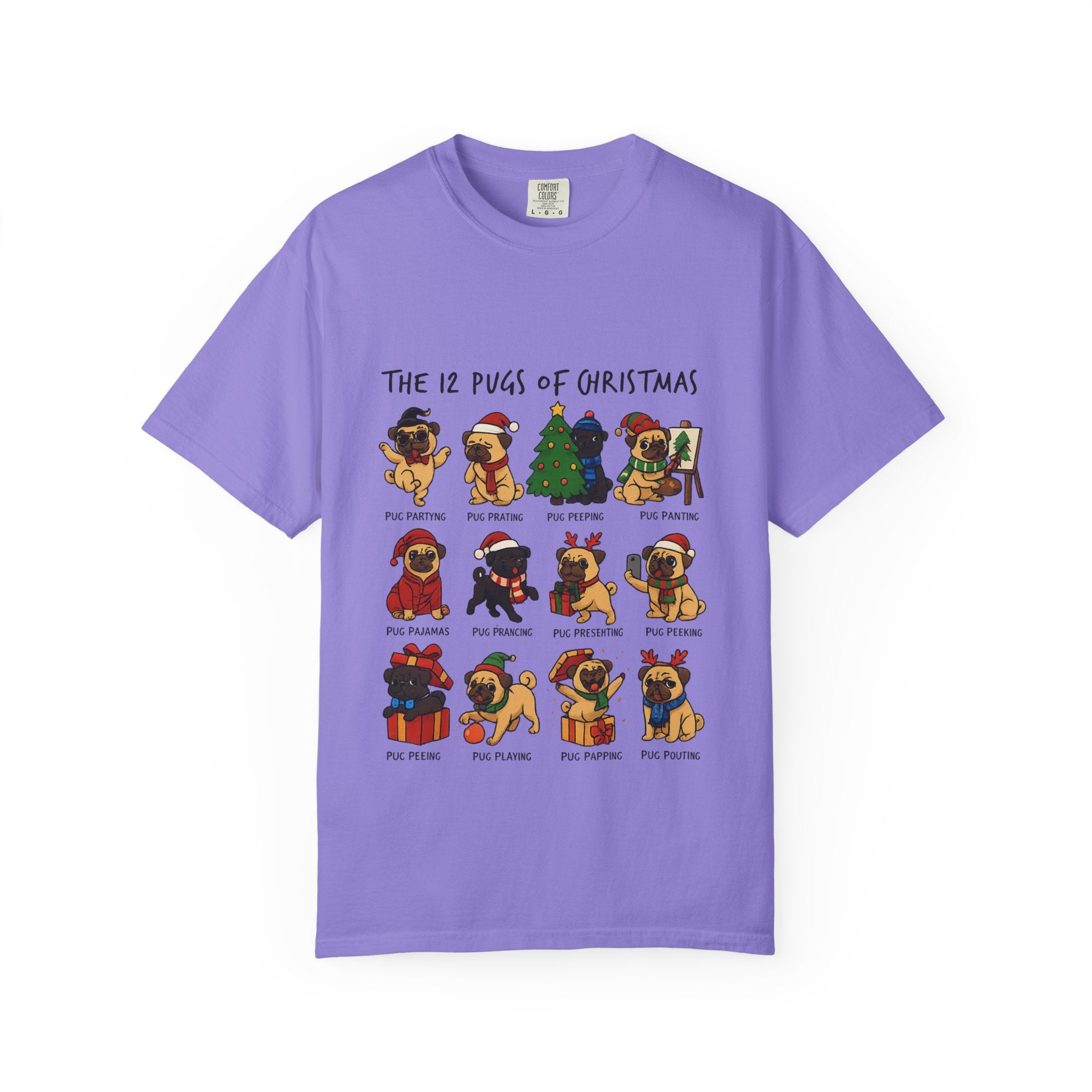 12 Pugs of Christmas T-Shirt