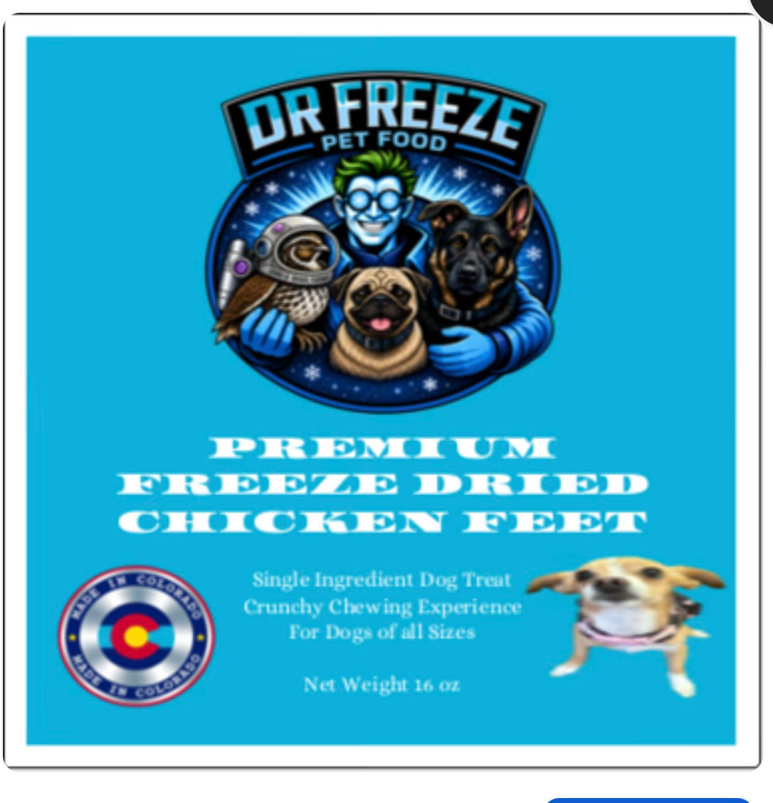Freeze Dried Chicken Feet 1lb bag Dr Freeze Foods and Snacks