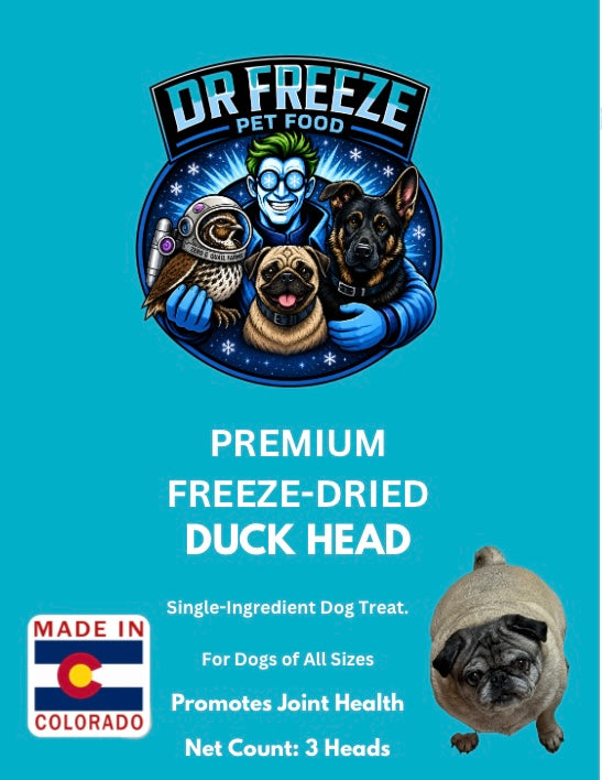 Freeze Dried Duck Heads - 3 Count Pack Dr Freeze Foods and Snacks