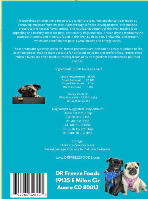 Freeze Dried Chicken Liver Pet Treats Dr Freeze Foods and Snacks