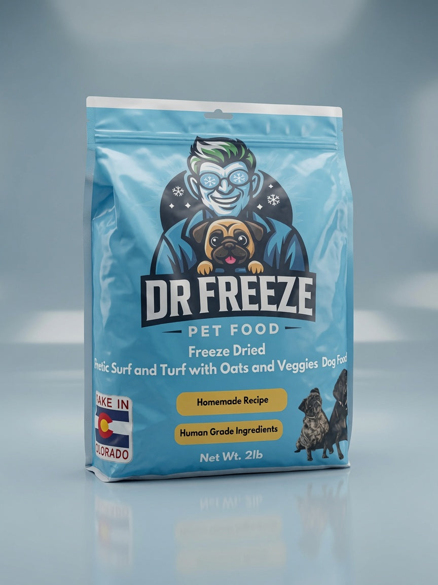 DR Freeze Surf and Turf Dog Food 2lb bag Dr Freeze Foods and Snacks
