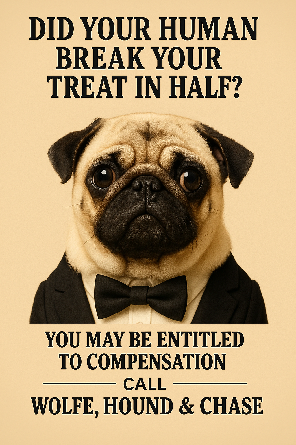 “Treats in half” 10”x14” metal sign. (Any dog breed) Dr Freeze Foods and Snacks