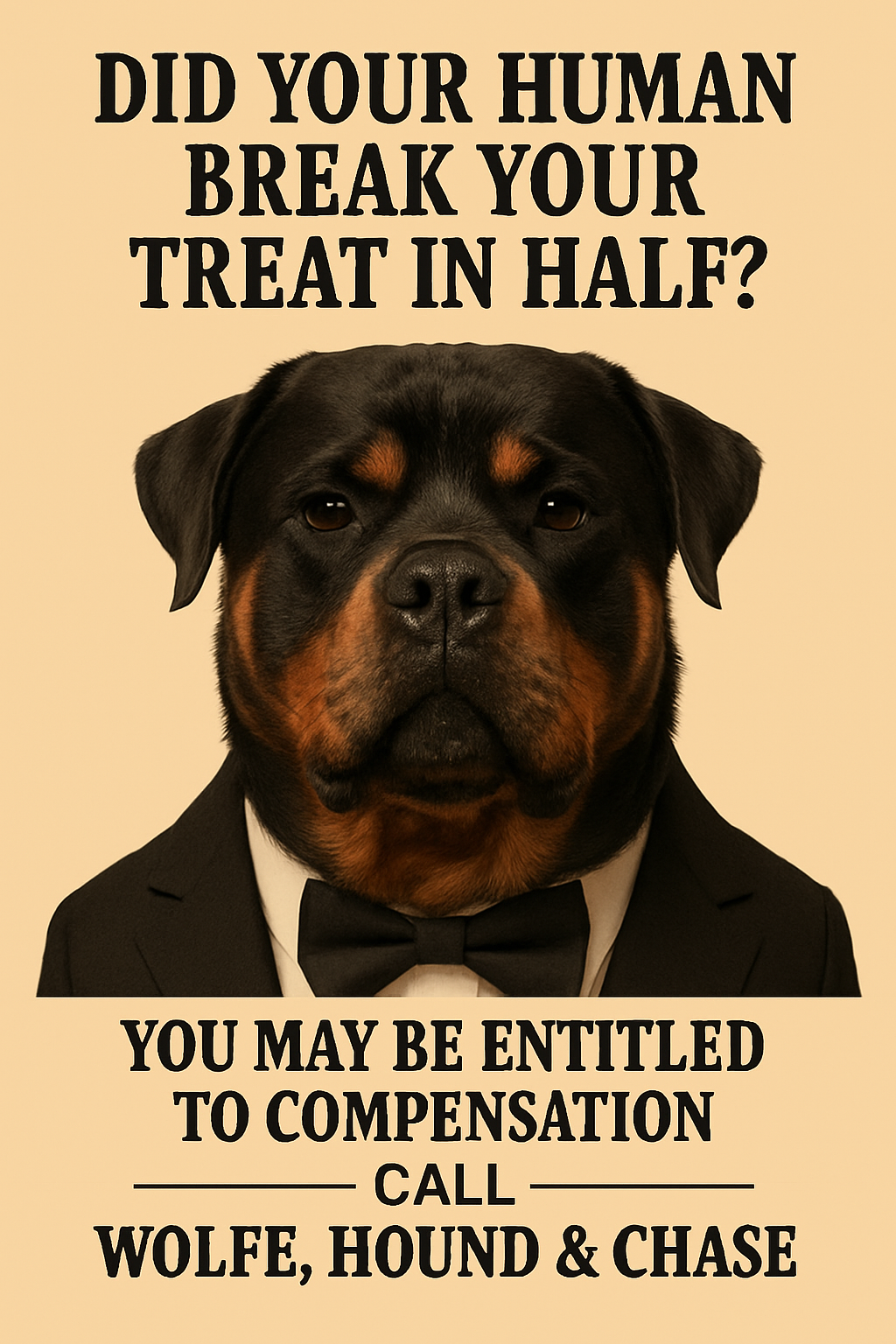 “Treats in half” 10”x14” metal sign. (Any dog breed) Dr Freeze Foods and Snacks