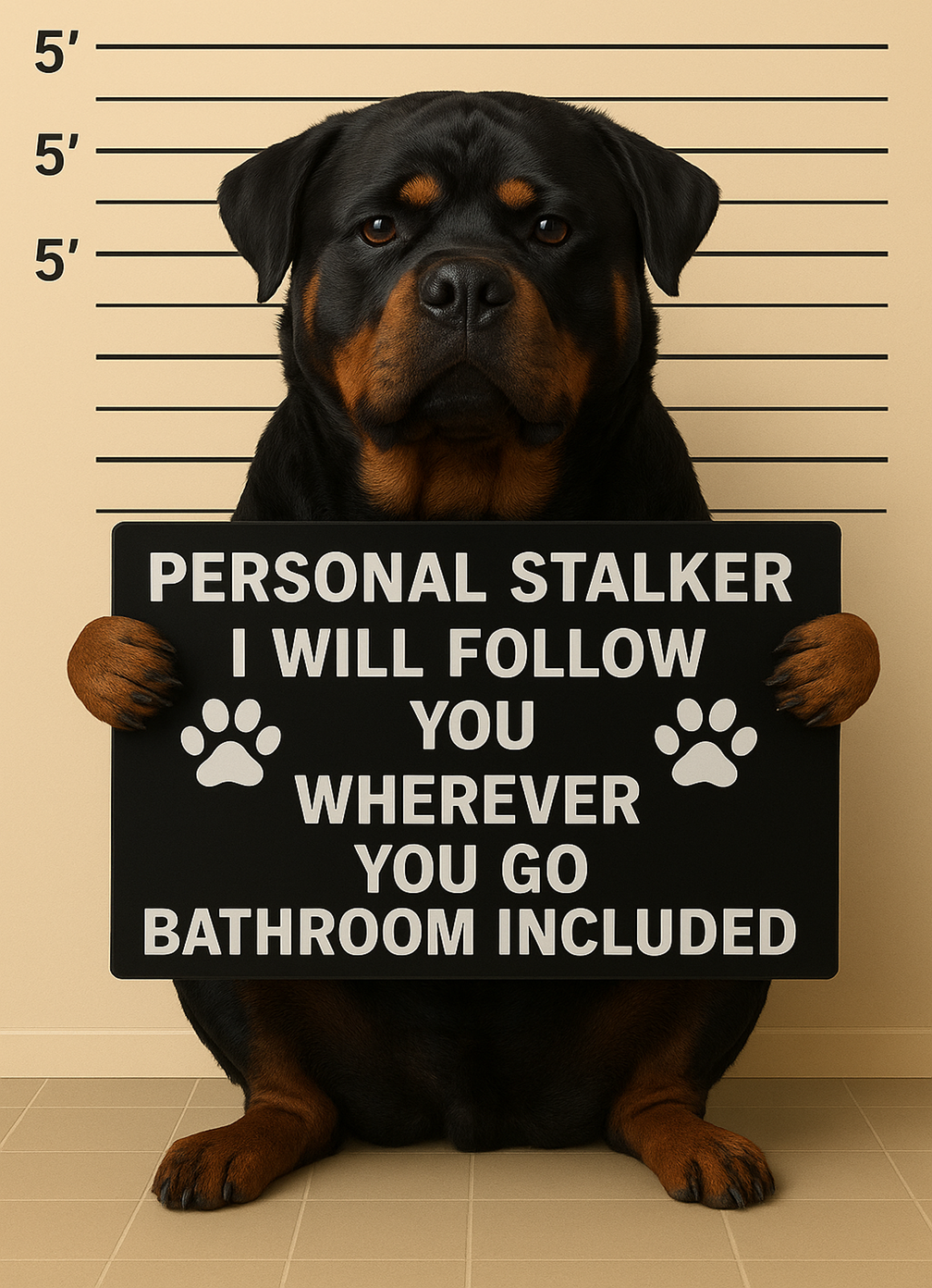 " Personal Stalker" - 10"x14" Metal Sign (Any Dog Breed) Dr Freeze Foods and Snacks
